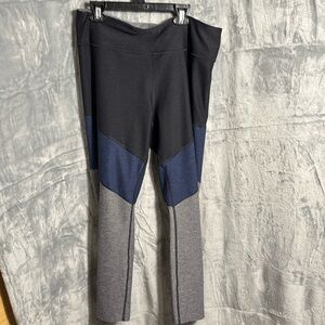 Outdoor Voices leggings women size xl Black blue gray color block high‎ rise 7/8